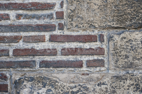 Alten Wand Fragment Ziegel Steinmauer Stock foto © elenaphoto