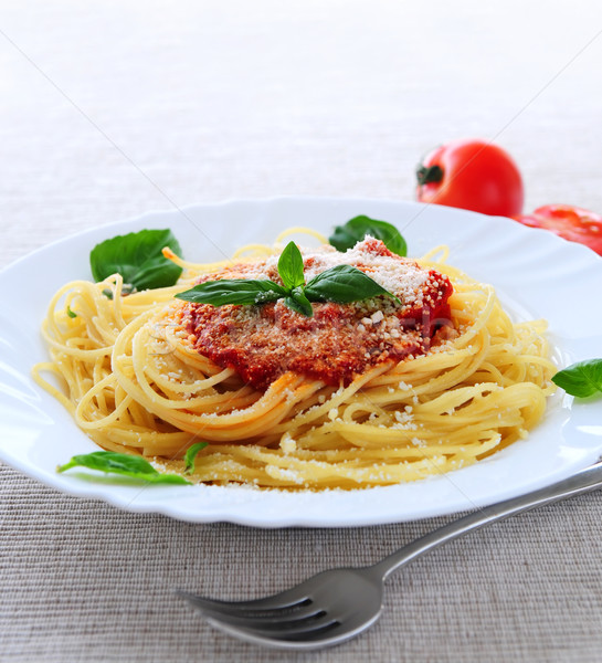 Plate of pasta Stock photo © elenaphoto