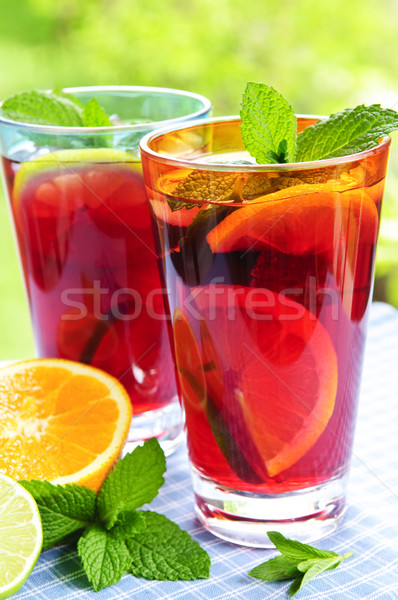 Fruit punch in glasses Stock photo © elenaphoto