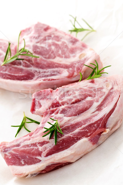 Raw lamb chops Stock photo © elenaphoto