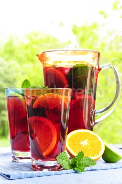 Сток-фото: фрукты · очки · напиток · стекла · листьев