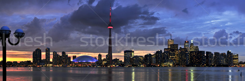 Toronto sziluett festői kilátás város vízpart Stock fotó © elenaphoto