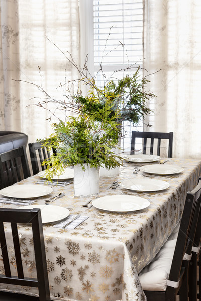 Decorated Christmas dining table Stock photo © elenaphoto