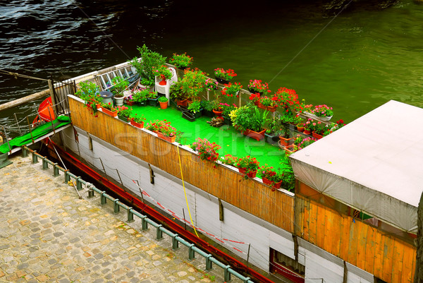 Houseboat in Paris Stock photo © elenaphoto
