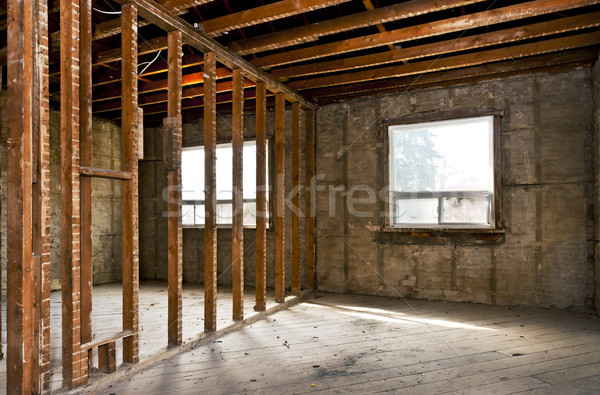 Home interior gutted for renovation Stock photo © elenaphoto