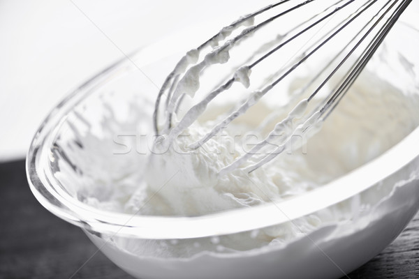 ホイップクリーム クローズアップ 金属 クリーム ガラス ストックフォト © elenaphoto