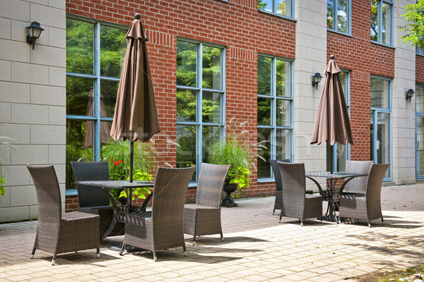 Tables and chairs on outdoor patio Stock photo © elenaphoto