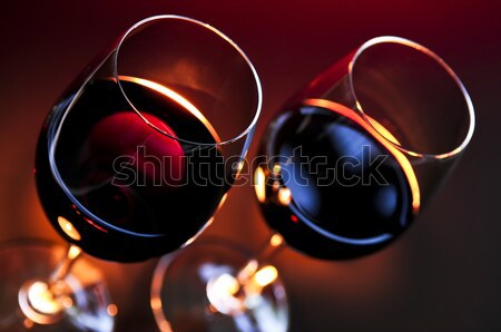 два искусственное освещение вино стекла Сток-фото © elenaphoto