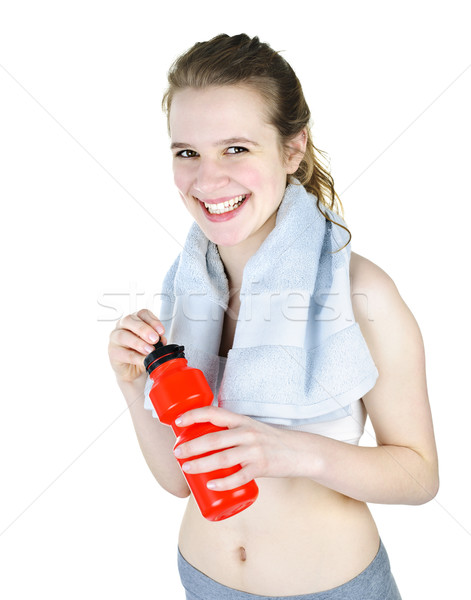 Stock photo: Happy fit girl working out