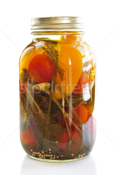 Jar of pickled vegetables Stock photo © elenaphoto