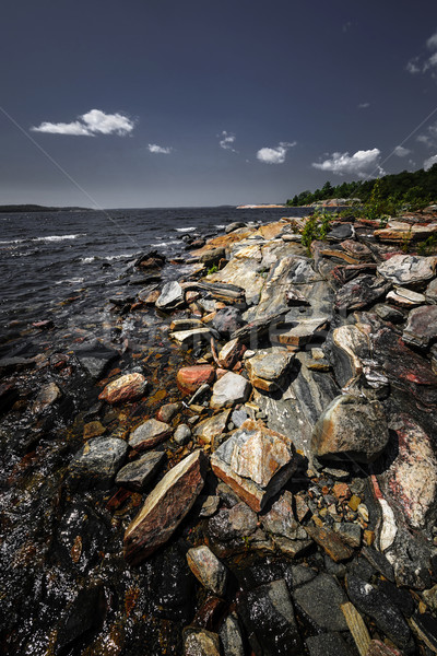 Rocky shore of Georgian Bay Stock photo © elenaphoto