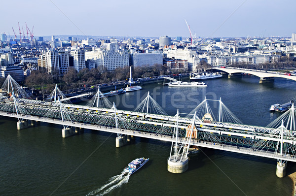 Hungerford Bridge seen from London Eye Stock photo © elenaphoto