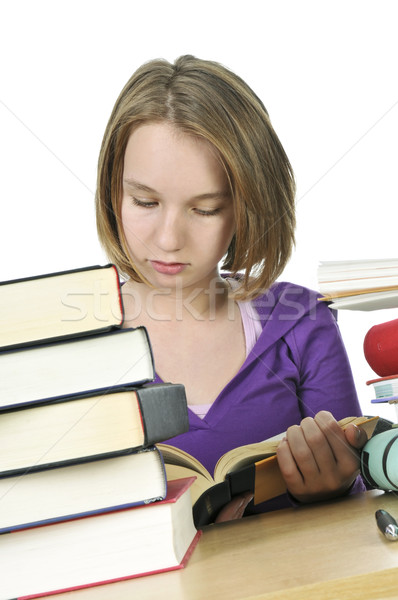 Studiare adolescente desk ragazza Foto d'archivio © elenaphoto