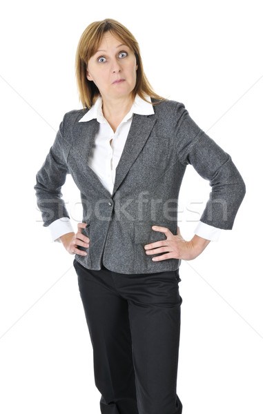 Businesswoman on white background Stock photo © elenaphoto