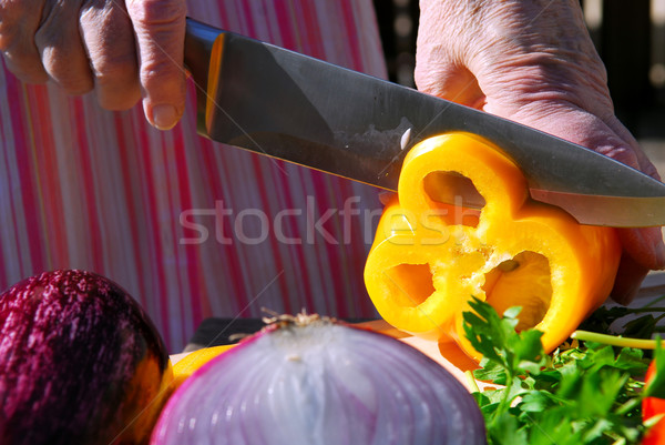 Stock photo: Cutting vegetables