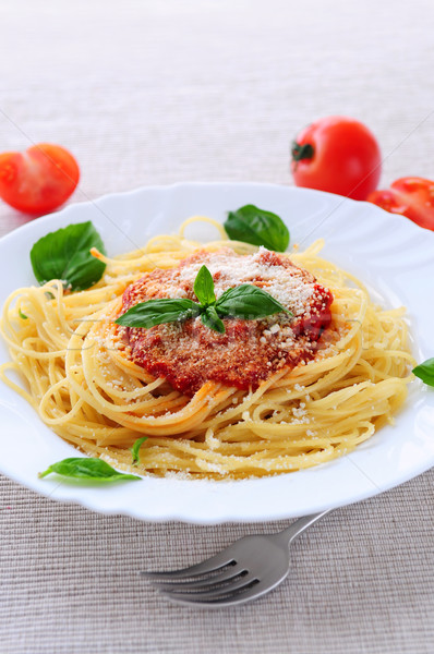 Plate of pasta Stock photo © elenaphoto