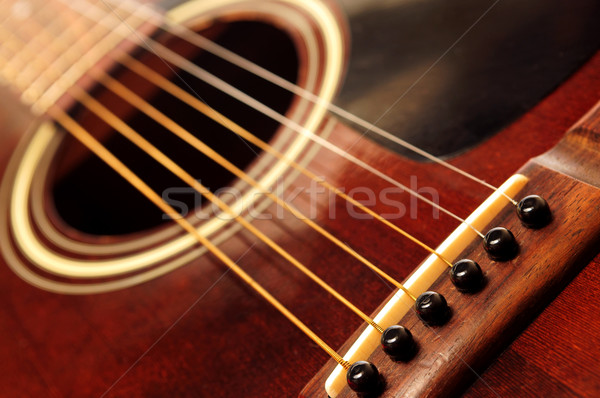 Old guitar close up Stock photo © elenaphoto