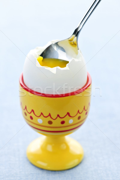 Stock photo: Soft boiled egg in cup