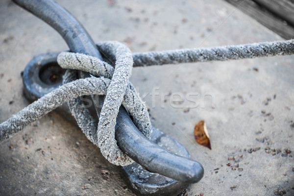 Rope on cleat Stock photo © elenaphoto