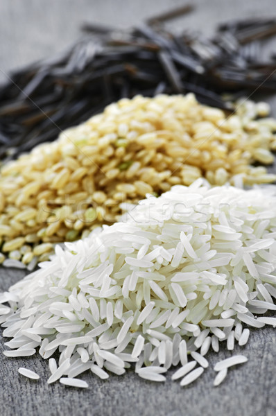Three piles of rice Stock photo © elenaphoto