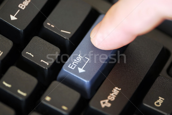 Eintrag Schlüssel Makro Computer-Tastatur Finger Stock foto © elenaphoto