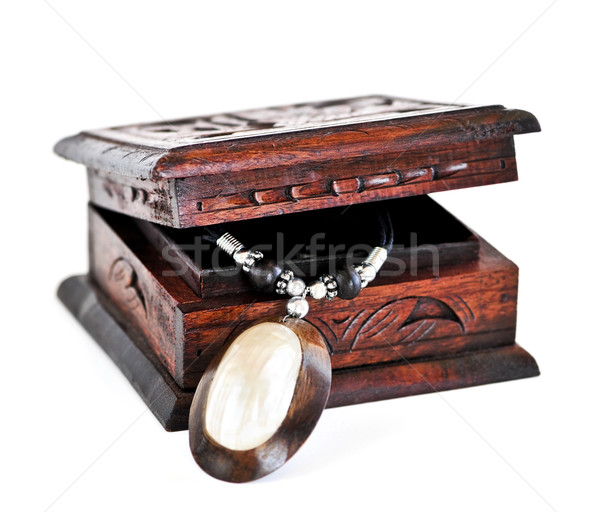 Wooden jewelry box Stock photo © elenaphoto