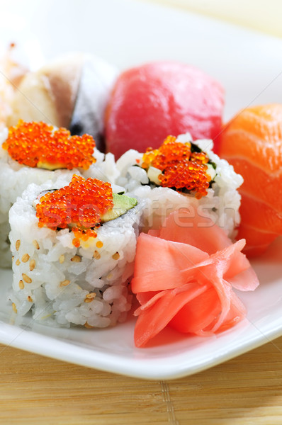 Sushi and california rolls Stock photo © elenaphoto