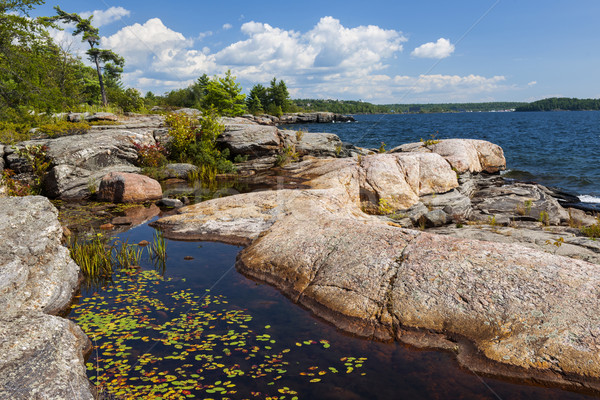 Rocky shore in Georgian Bay Stock photo © elenaphoto