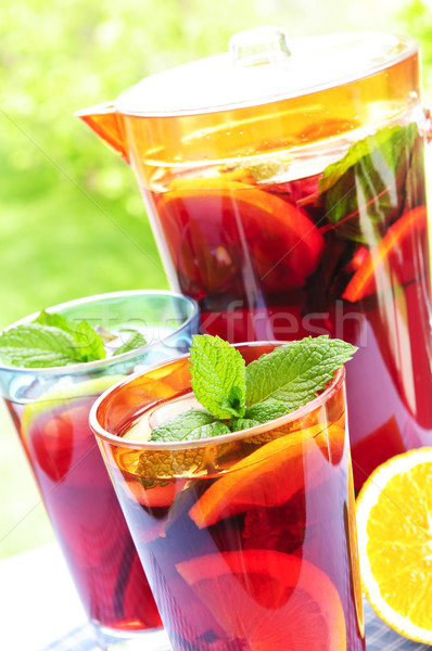 Сток-фото: фрукты · очки · напиток · стекла · листьев