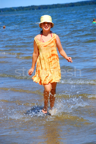 Girl beach Stock photo © elenaphoto