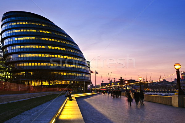 London city hall at night Stock photo © elenaphoto