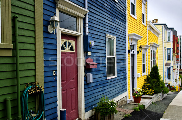 Colorido casas terranova Canadá ciudad casa Foto stock © elenaphoto