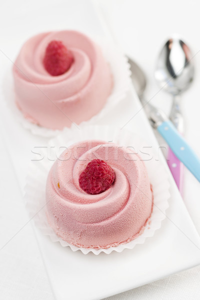 Raspberry mousse dessert Stock photo © elenaphoto