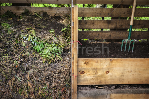 Stock photo: Backyard compost bins