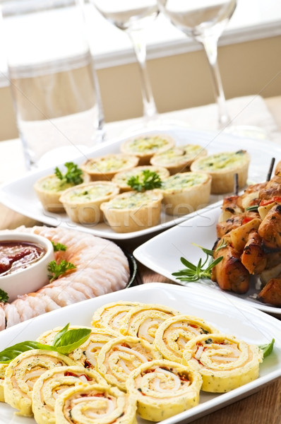 Vorspeisen viele Gerichte beißen Größe Party Essen Stock foto © elenaphoto