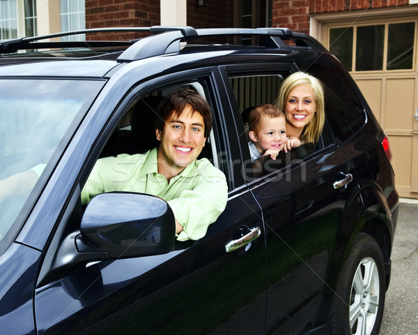 Happy family in car Stock photo © elenaphoto