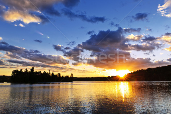 Lake sunset Stock photo © elenaphoto