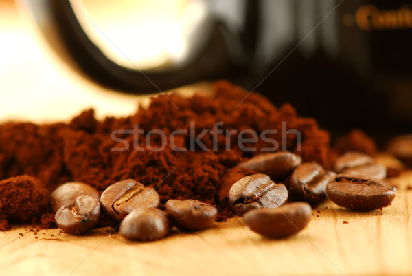 [[stock_photo]]: Grains · de · café · sol · café · macro · image · café · noir