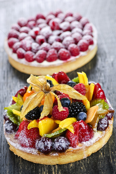 Fruit and berry tarts Stock photo © elenaphoto