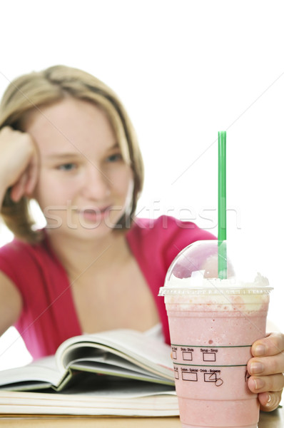 Adolescente adolescent étudier glace boire [[stock_photo]] © elenaphoto