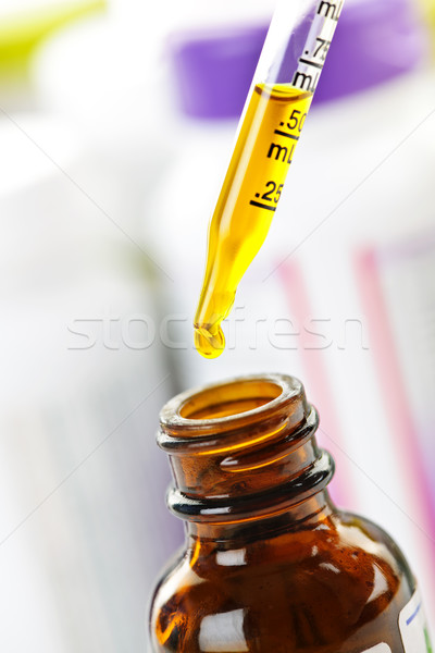 медицина пипетка бутылку жидкость стекла Сток-фото © elenaphoto