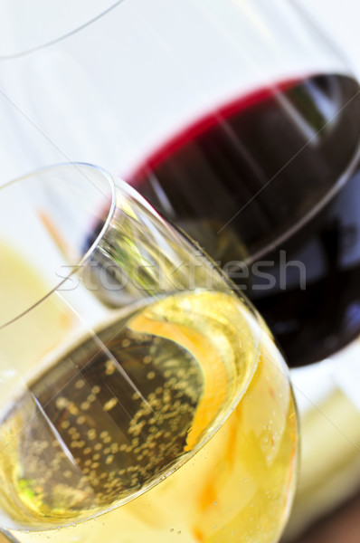 [[stock_photo]]: Rouge · vin · blanc · verres · vin · verre