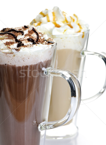 Hot chocolate and coffee beverages Stock photo © elenaphoto