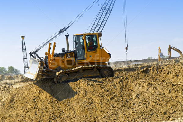 Sarı buldozer hareketli toprak Stok fotoğraf © elenaphoto