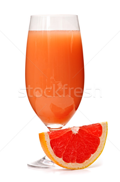 ストックフォト: グレープフルーツ · ジュース · ガラス · 孤立した · 白 · ピンク