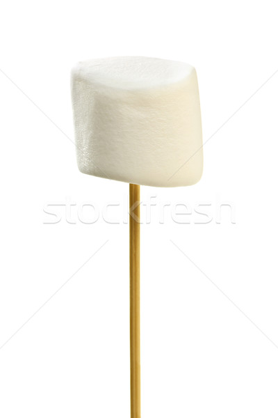 Marshmallow Spieß isoliert Holz Hintergrund Stock foto © elenaphoto