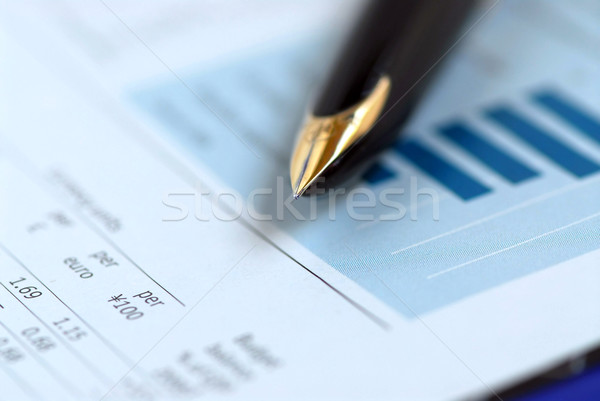 Pen finance chart Stock photo © elenaphoto