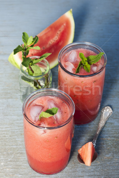 Wassermelone frischen eingefroren Getränke zwei Gläser Stock foto © elenaphoto