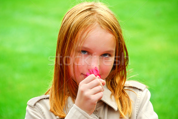 Girl flower Stock photo © elenaphoto