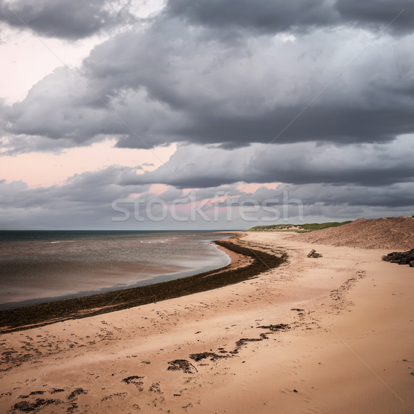Foto stock: Playa · vista · nubes · de · tormenta · puesta · de · sol · isla · del · príncipe · eduardo · Canadá